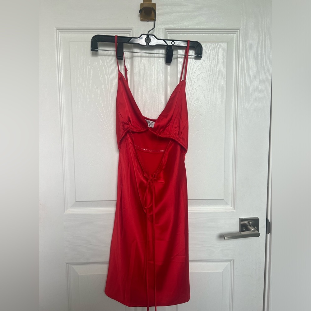 silk red mini dress size small from nativa boutique